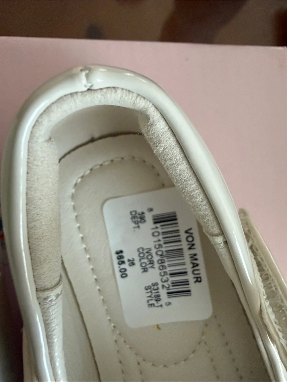 Girls Cream Patent Mary Jane with Decorative Bow